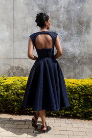 The Aurora Dress - Navy Shimmer Scuba