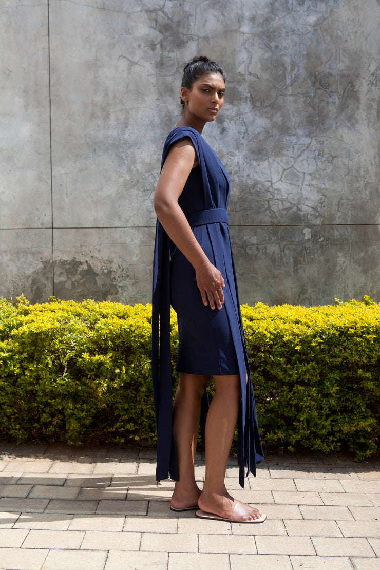 The Bellona Dress -Navy