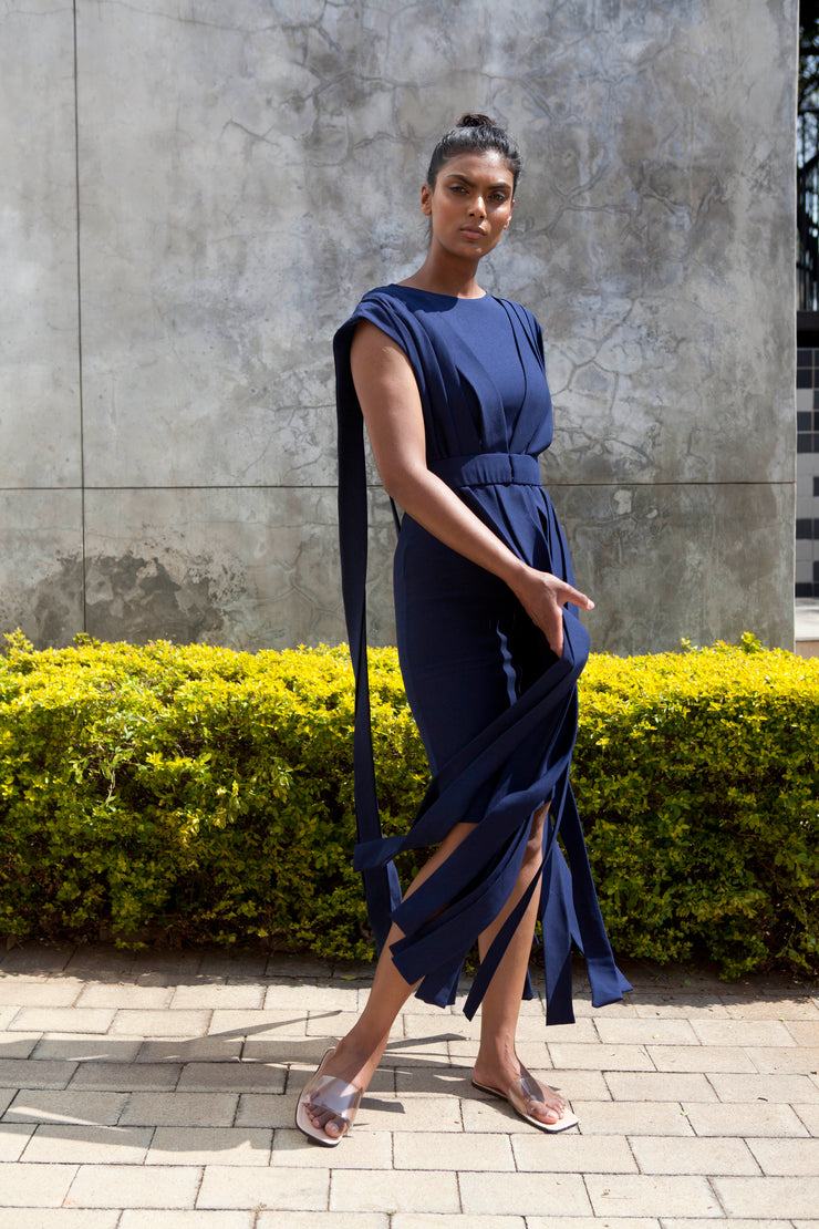 The Bellona Dress -Navy