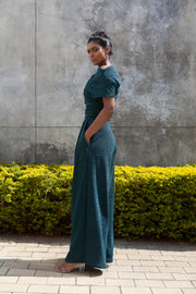 The Opis Stroll Wide Leg Pants - Emerald Green
