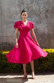 The Ripple Dress - Hot Pink