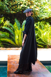 Black Extra Long Mohair Scarf
