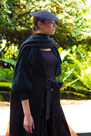Black Extra Long Mohair Scarf