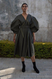 ERRE Olive Protean Coat Dress