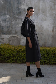 ERRE Black Protean Coat Dress