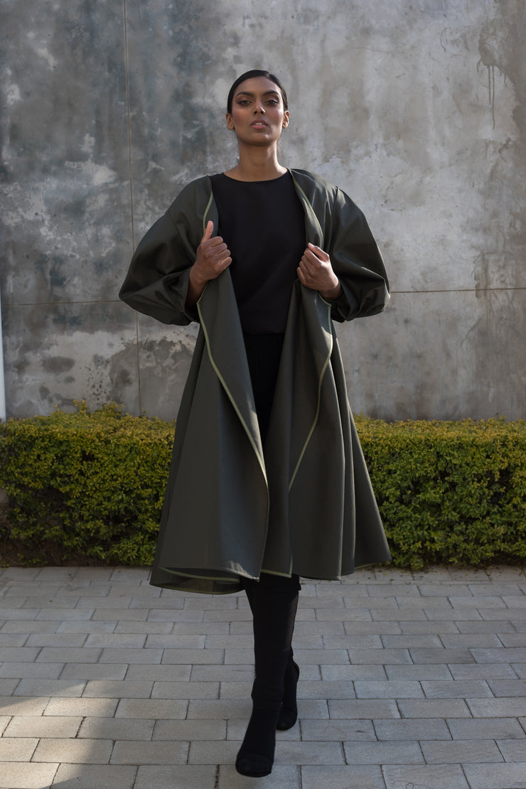 ERRE Olive Protean Coat Dress