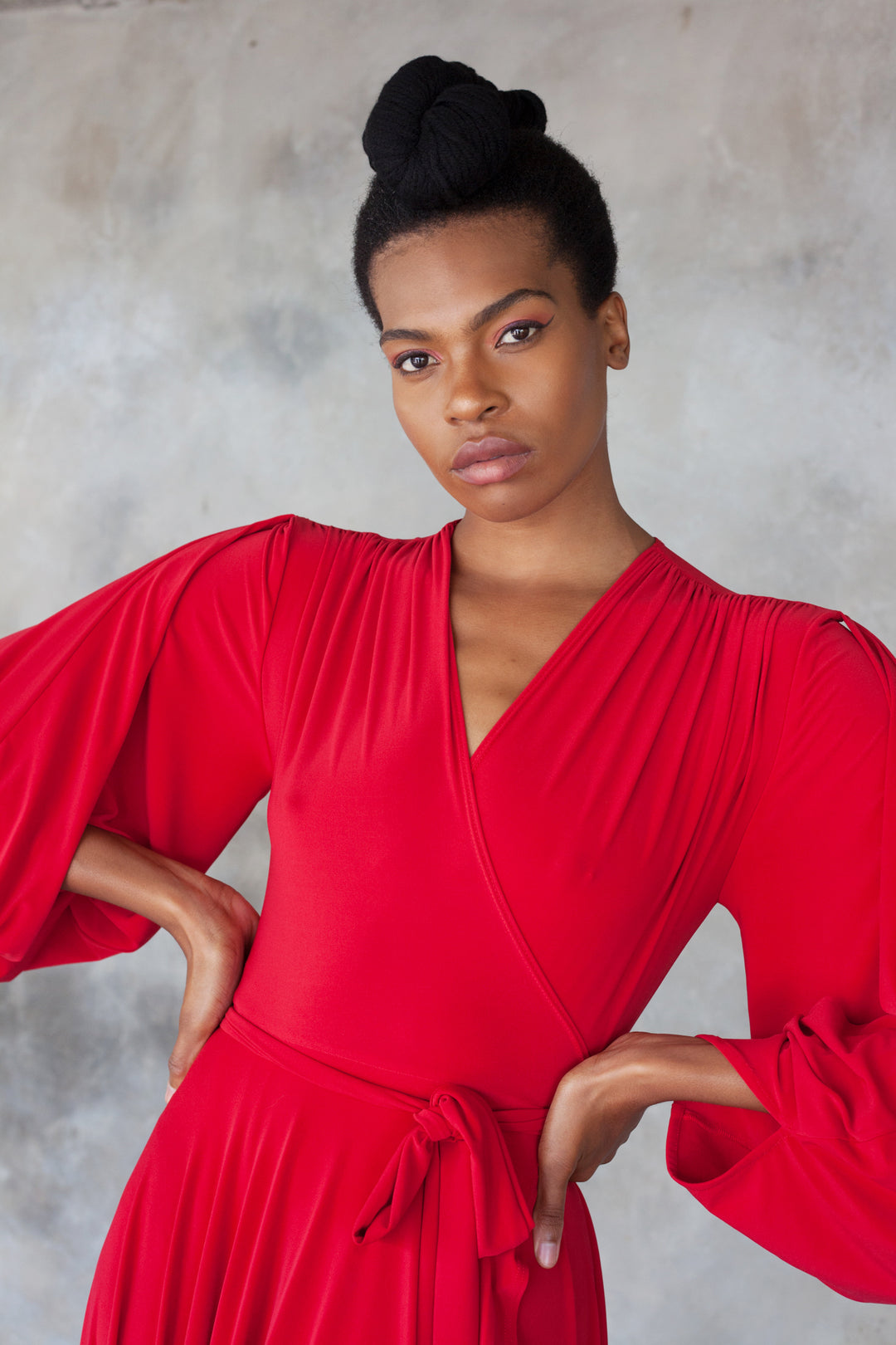 Red Dancing Lady Maxi Wrap Dress – ERRE Fashion