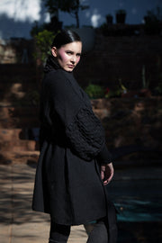 ERRE black mohair knitted coat