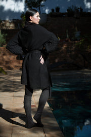 ERRE black mohair knitted coat