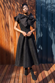 ERRE black strapless fit and flare dress