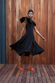 ERRE Black Switch fit and flare dress