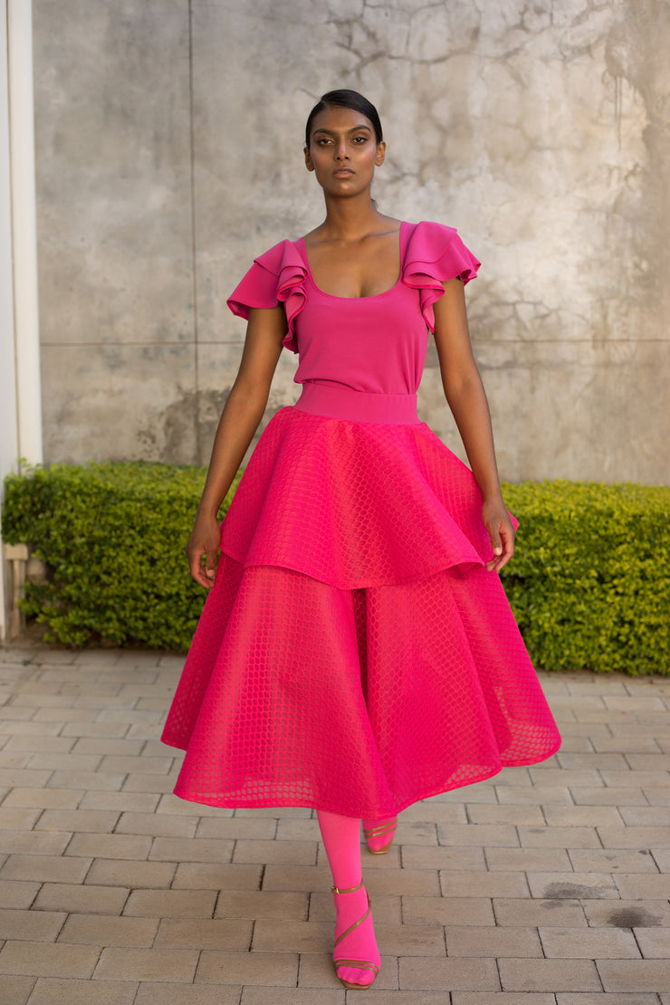 Hot Pink Double Circle Skirt