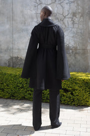 The CHIEF Cape Sleeve Coat - Black