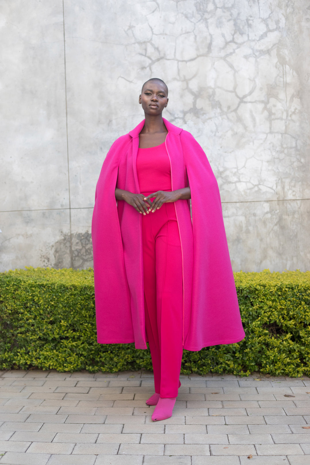 The CHIEF Cape Sleeve Coat Pink ERRE Fashion