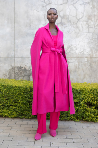 The CHIEF Cape Sleeve Coat - Pink