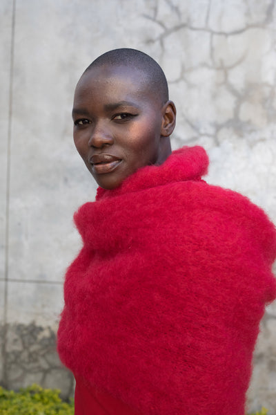 The MOHAIR Scarf - Red