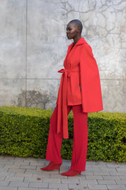 The CHIEF Cape Sleeve Coat - Red