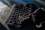 Black Bobble Hand Knit Mohair Scarf