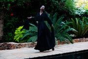 Black Dancing Lady Maxi Wrap Dress