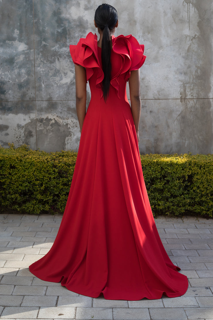 ERRE Red Flouce Dress
