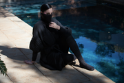 Black Mohair Knitted Coat